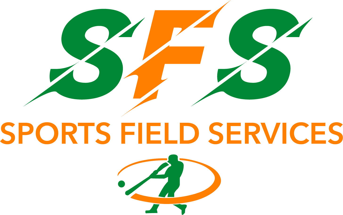 SFS - Sports Field Services in green and orange