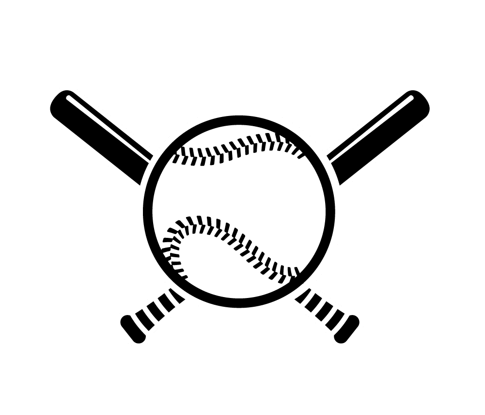 graphic of baseball and two bats crisscrossed behind ball in black - NJ Sports Field Services